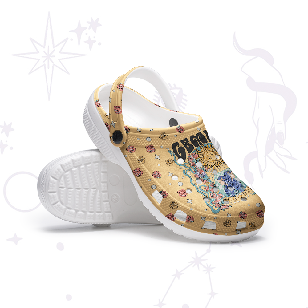 Purplehecate Gemini Spirit Zodiac Rubber Clogs