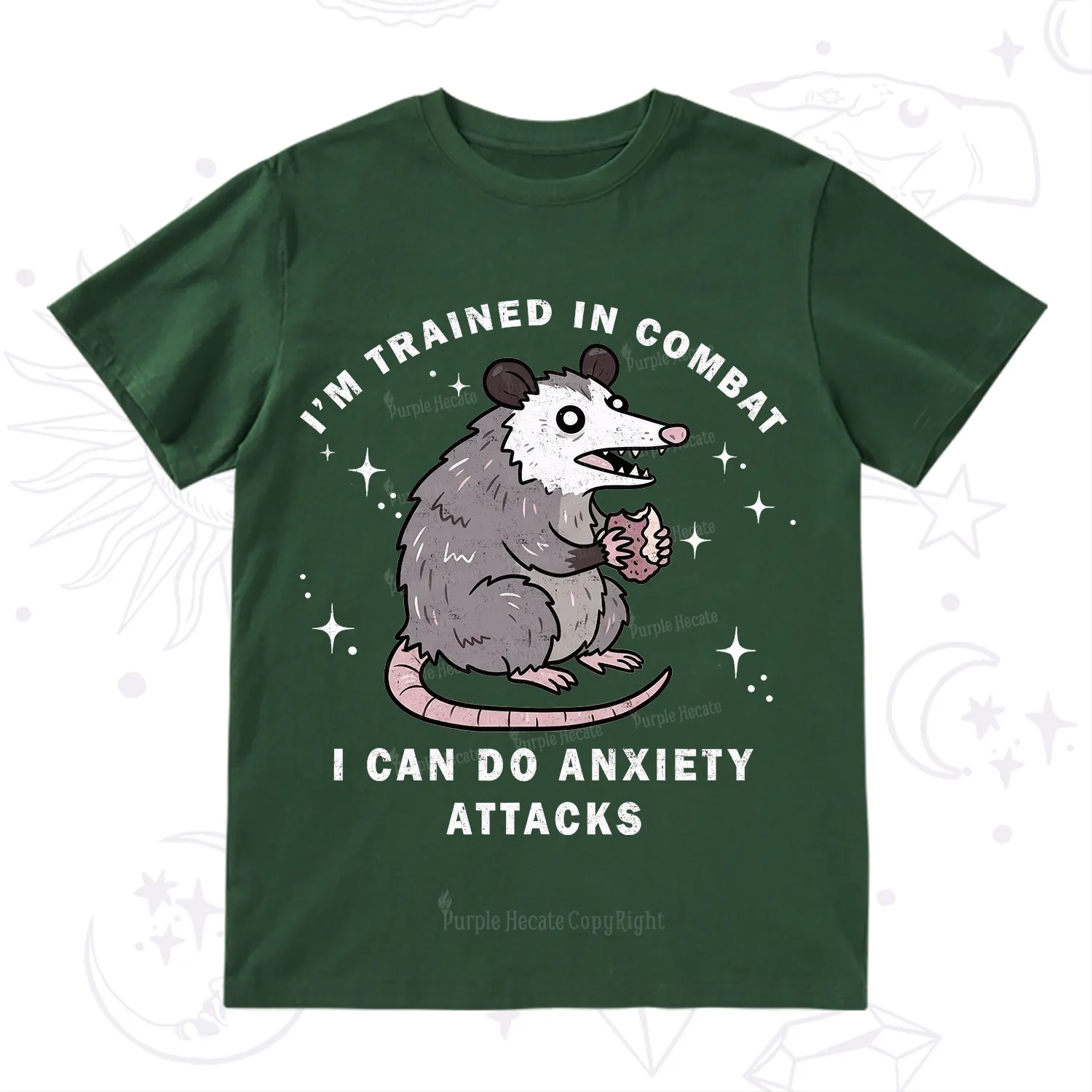 Purplehecate Anixety Attack Opossum T-Shirt