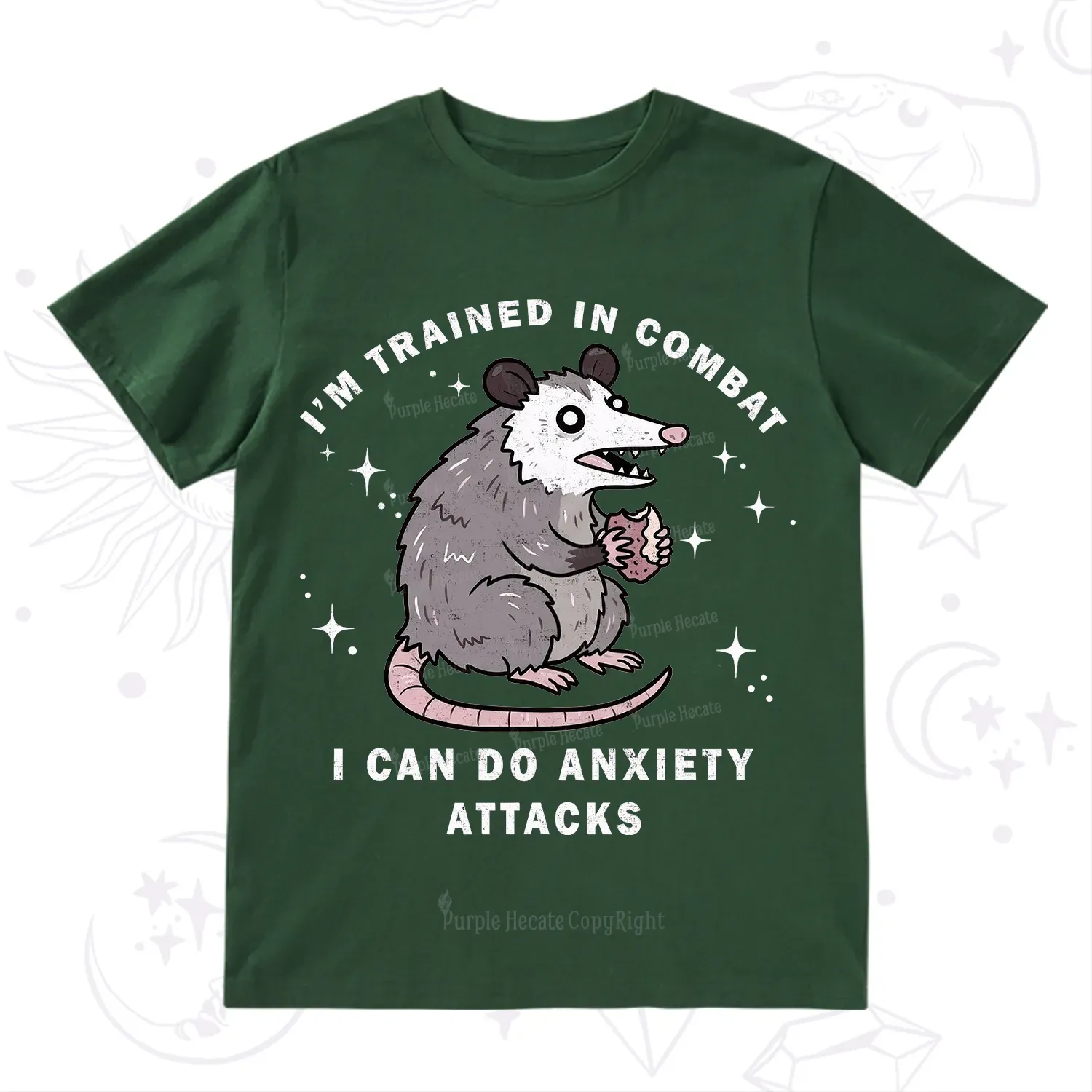 Purplehecate Anixety Attack Opossum T-Shirt