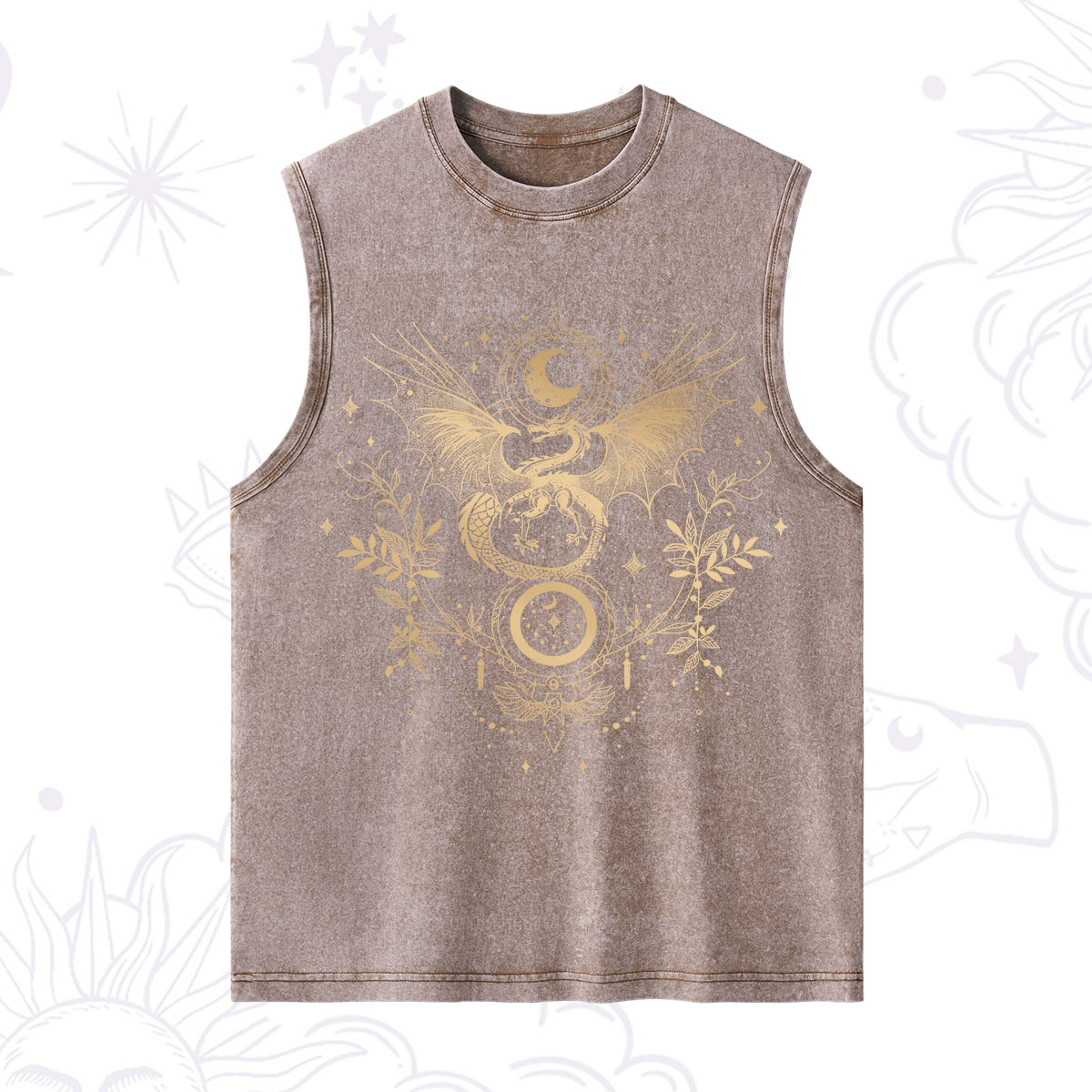 Purplehecate Celestial Dragon Moon Phase Washed Tank