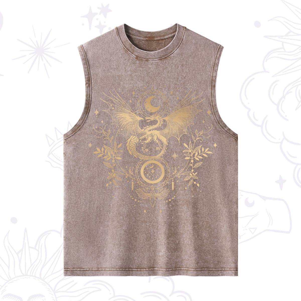 Purplehecate Celestial Dragon Moon Phase Washed Tank