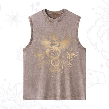 Purplehecate Celestial Dragon Moon Phase Washed Tank
