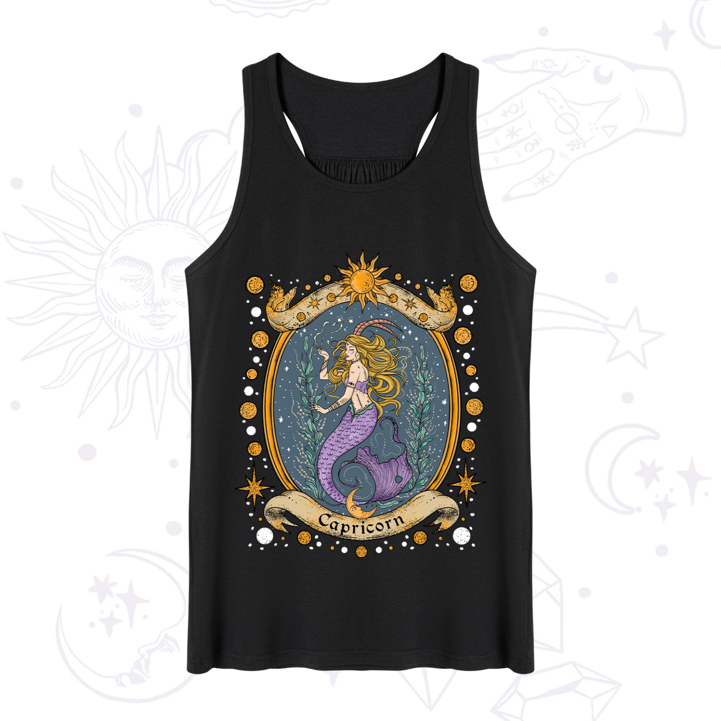 Magic Purplehecate Celestial Capricorn Zodiac Tank
