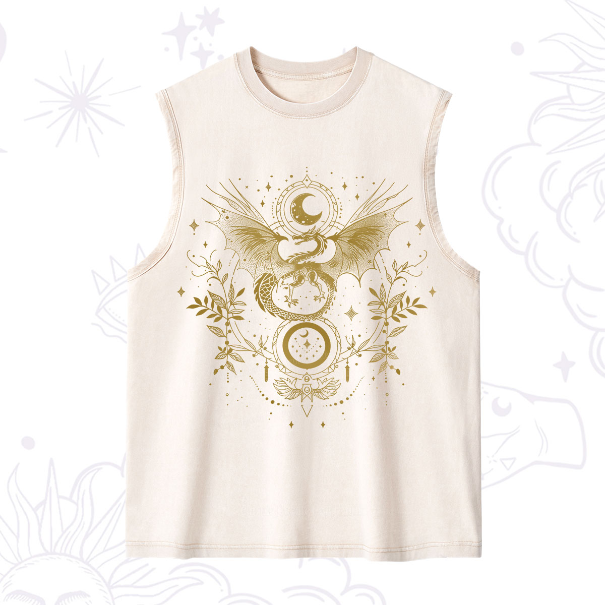 Purplehecate Celestial Dragon Moon Phase Washed Tank