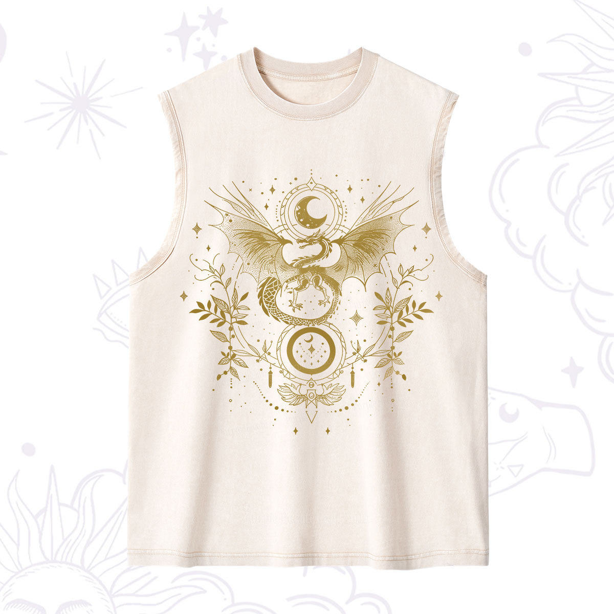 Purplehecate Celestial Dragon Moon Phase Washed Tank