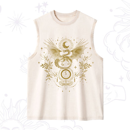 Purplehecate Celestial Dragon Moon Phase Washed Tank