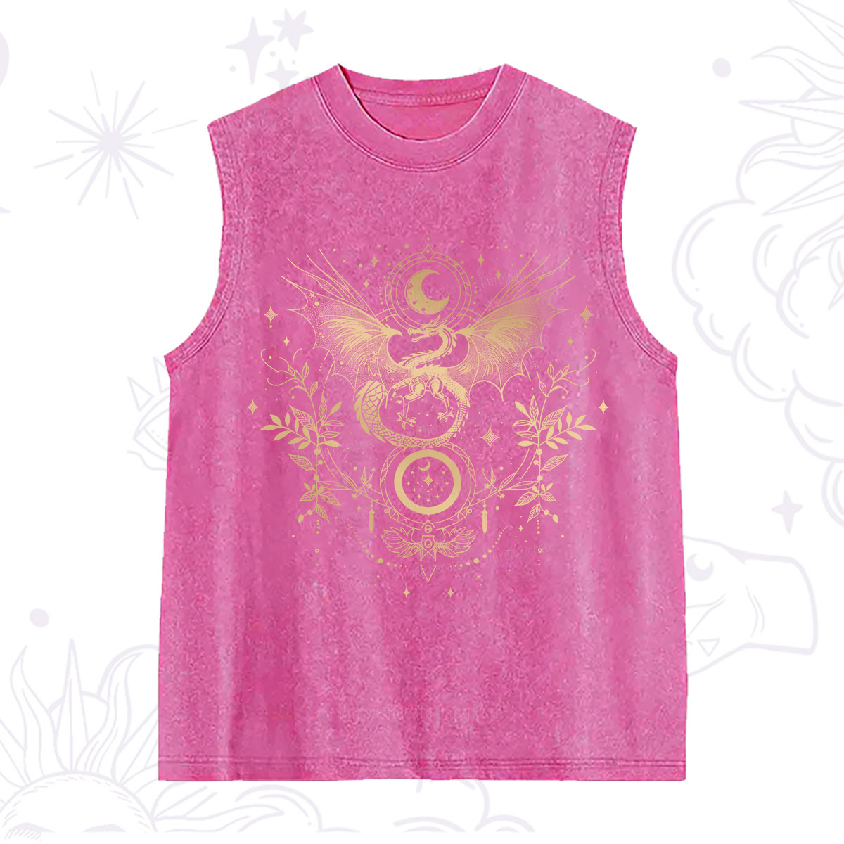 Purplehecate Celestial Dragon Moon Phase Washed Tank