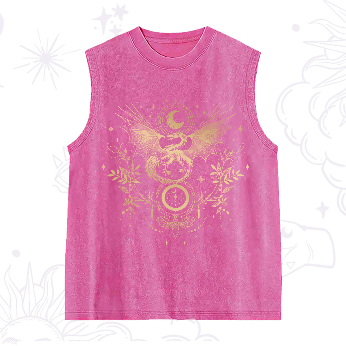 Purplehecate Celestial Dragon Moon Phase Washed Tank