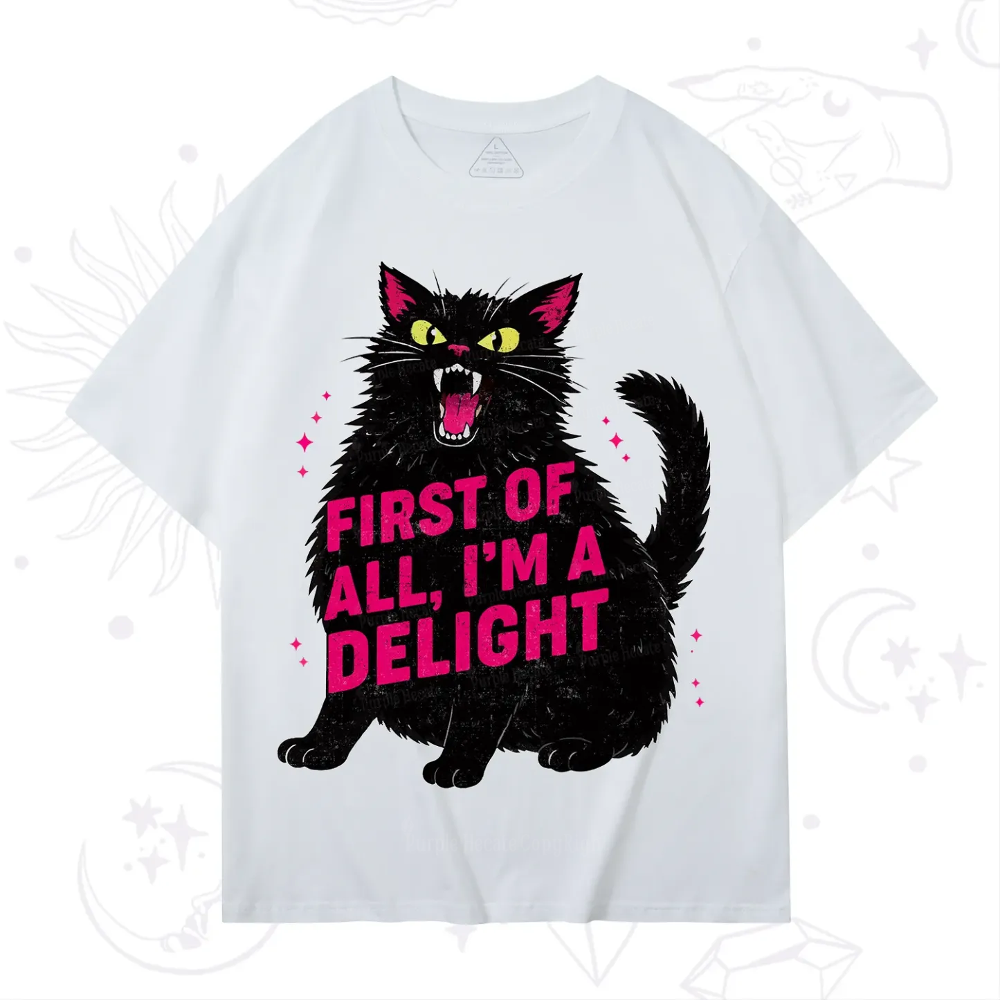 Purplehecate First Of All I'm A Delight Cat T-Shirt