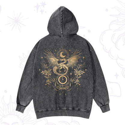 Purplehecate Celestial Dragon Moon Phase Washed Hoodie