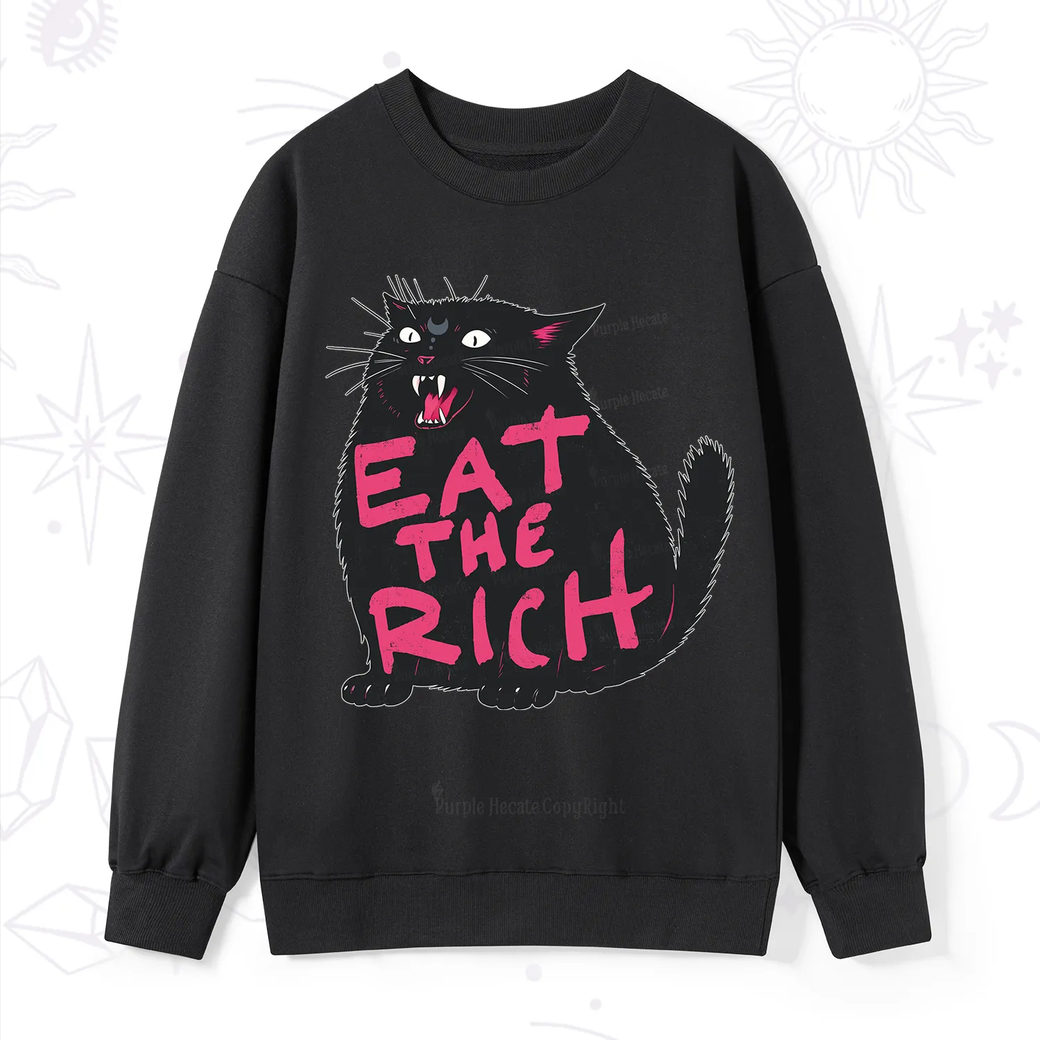 Purplehecate Eat The Rich Cat Sweatshirt