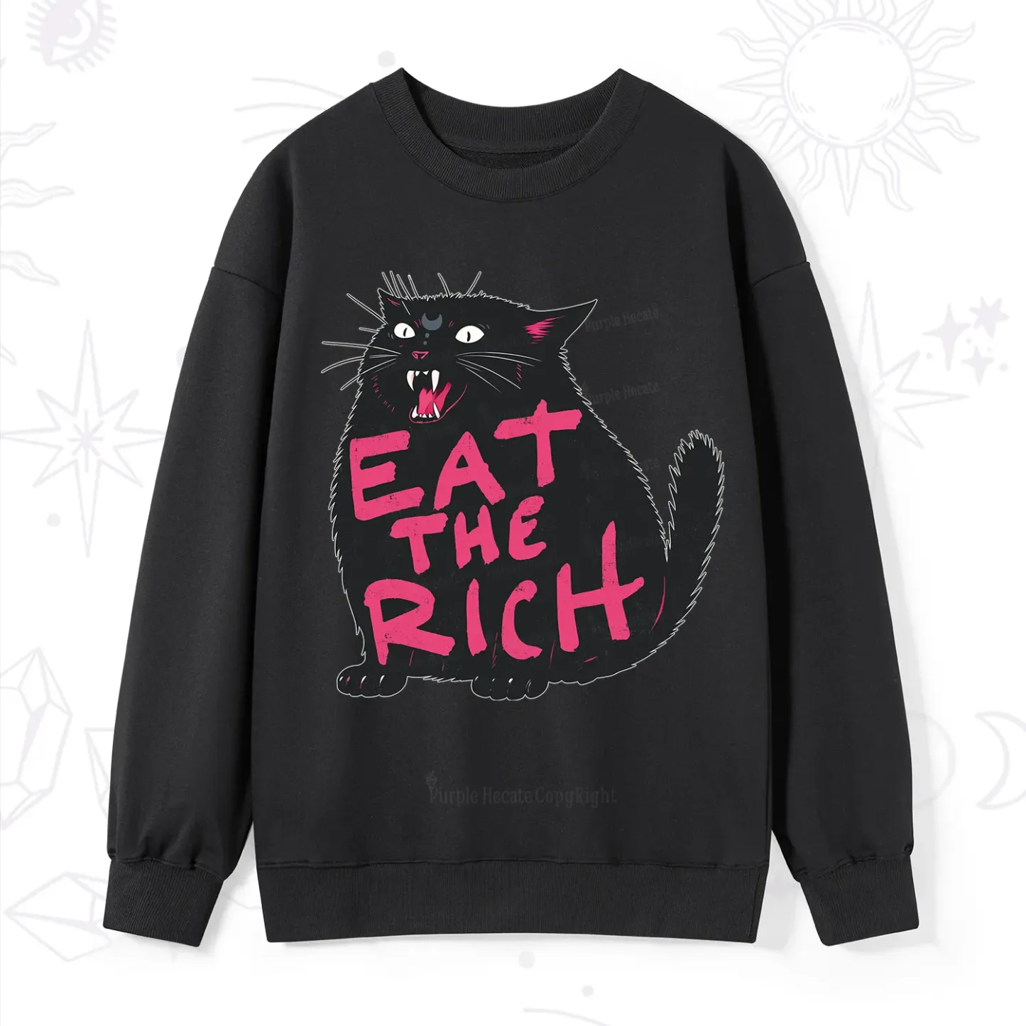 Purplehecate Eat The Rich Cat Sweatshirt
