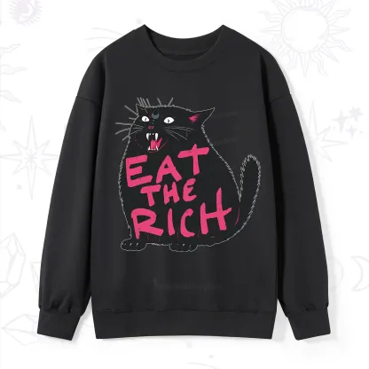 Purplehecate Eat The Rich Cat Sweatshirt