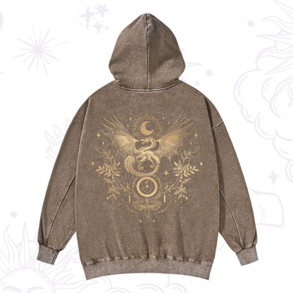 Purplehecate Celestial Dragon Moon Phase Washed Hoodie