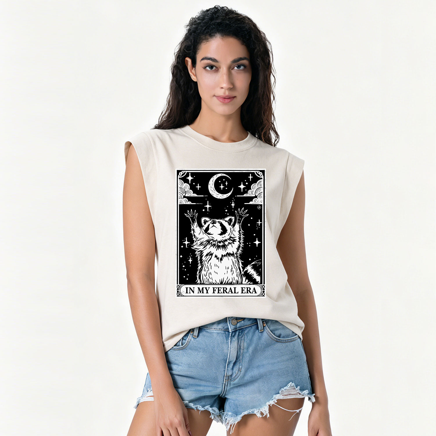 Purplehecate The In My Feral Era Oracle Card Vintage Washed Tank