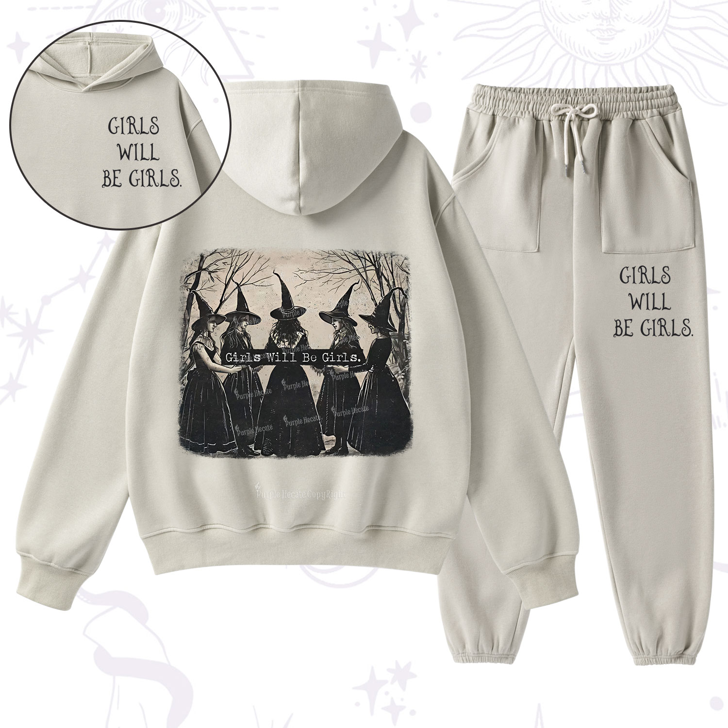 Purplehecate Girls Will Be Girls Witch Fleece Hoodie Suit