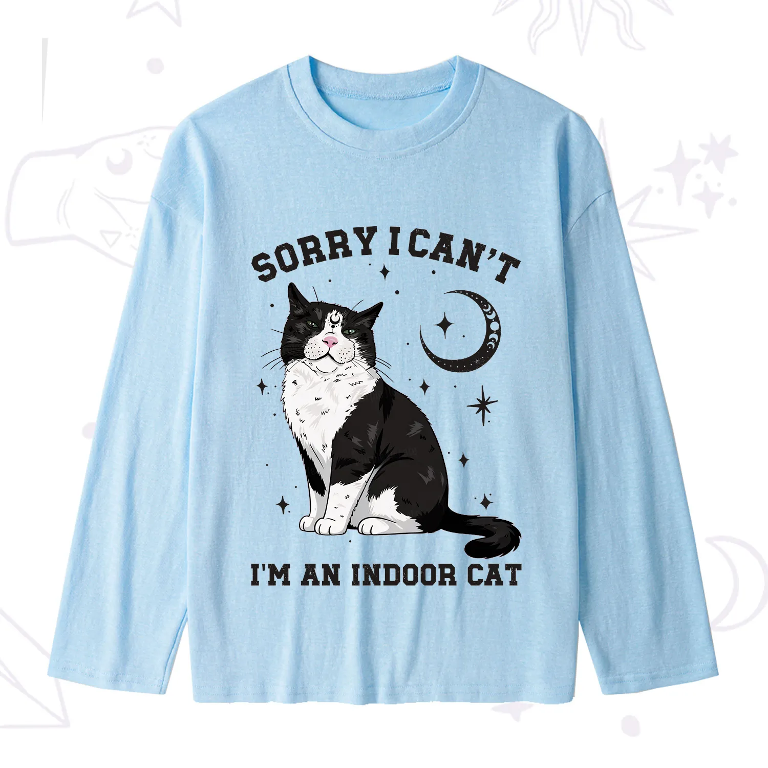 Purplehecate Sorry I Can't Go I'm an Indoor Cat Slub Long Sleeve T-Shirt