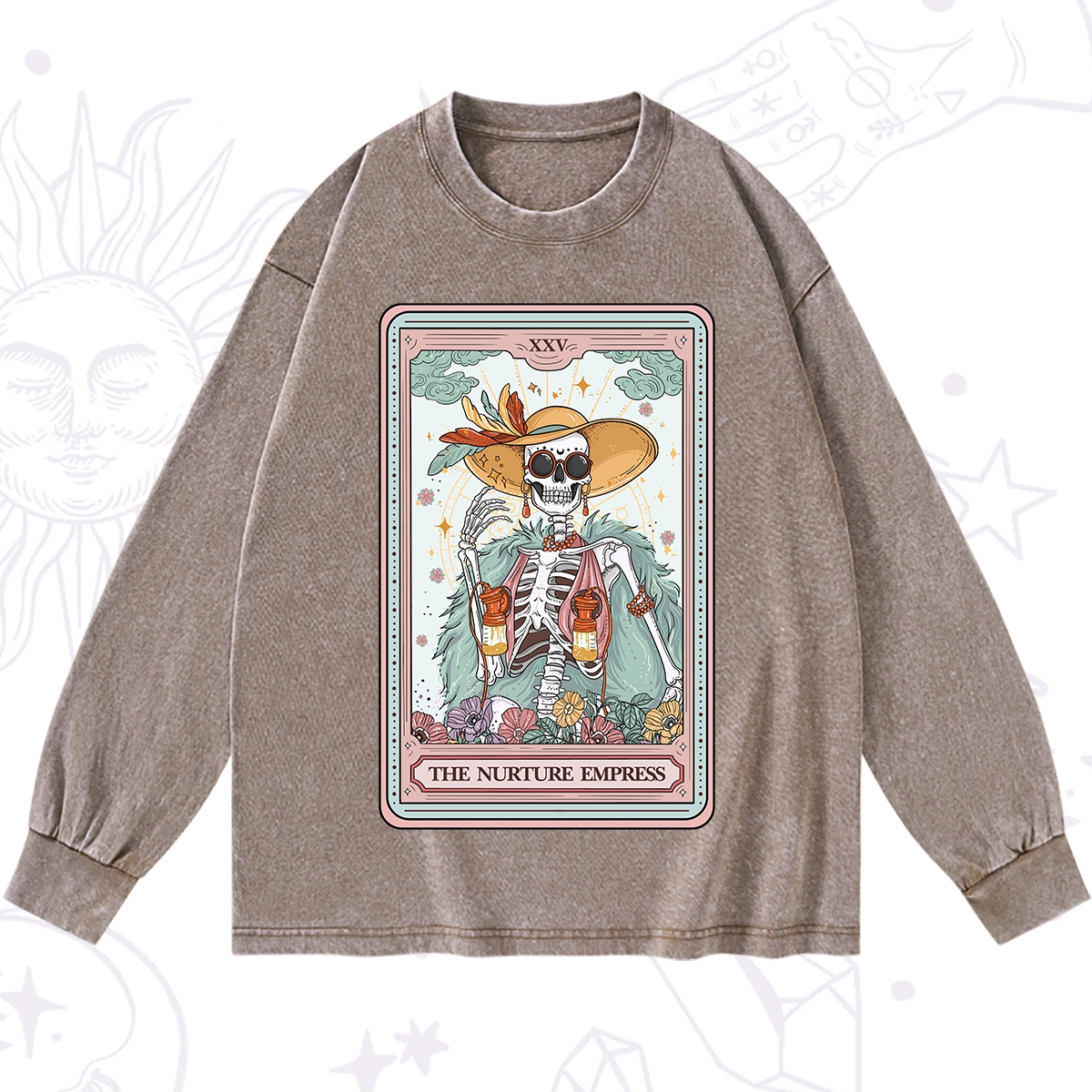 Purplehecate The Nurture Empress Tarot Washed Long Sleeve Shirt