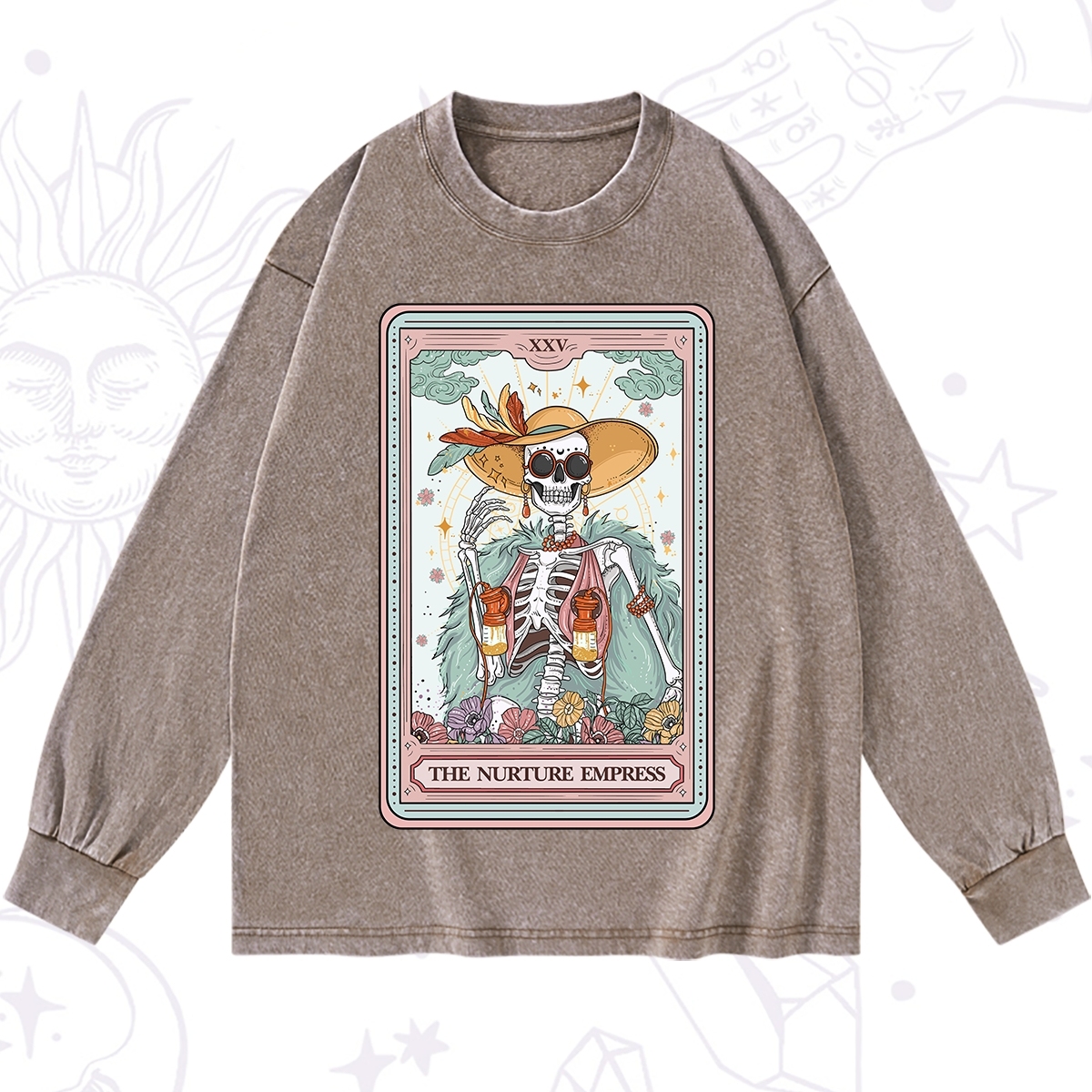 Purplehecate The Nurture Empress Tarot Washed Long Sleeve Shirt