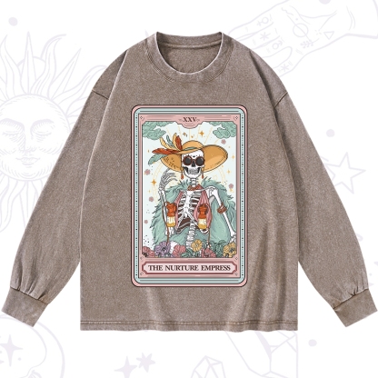 Purplehecate The Nurture Empress Tarot Washed Long Sleeve Shirt