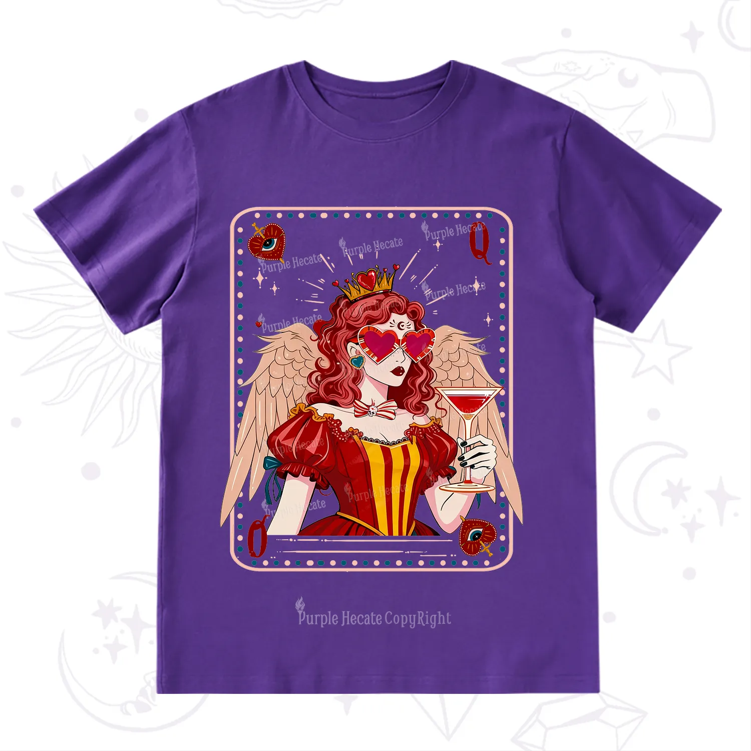 Purplehecate Queen of Hearts Angel Graphic T-Shirt