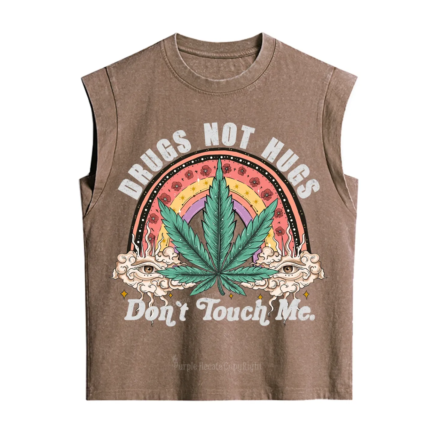 Purplehecate Drugs Not Hugs Vintage Washed Tank