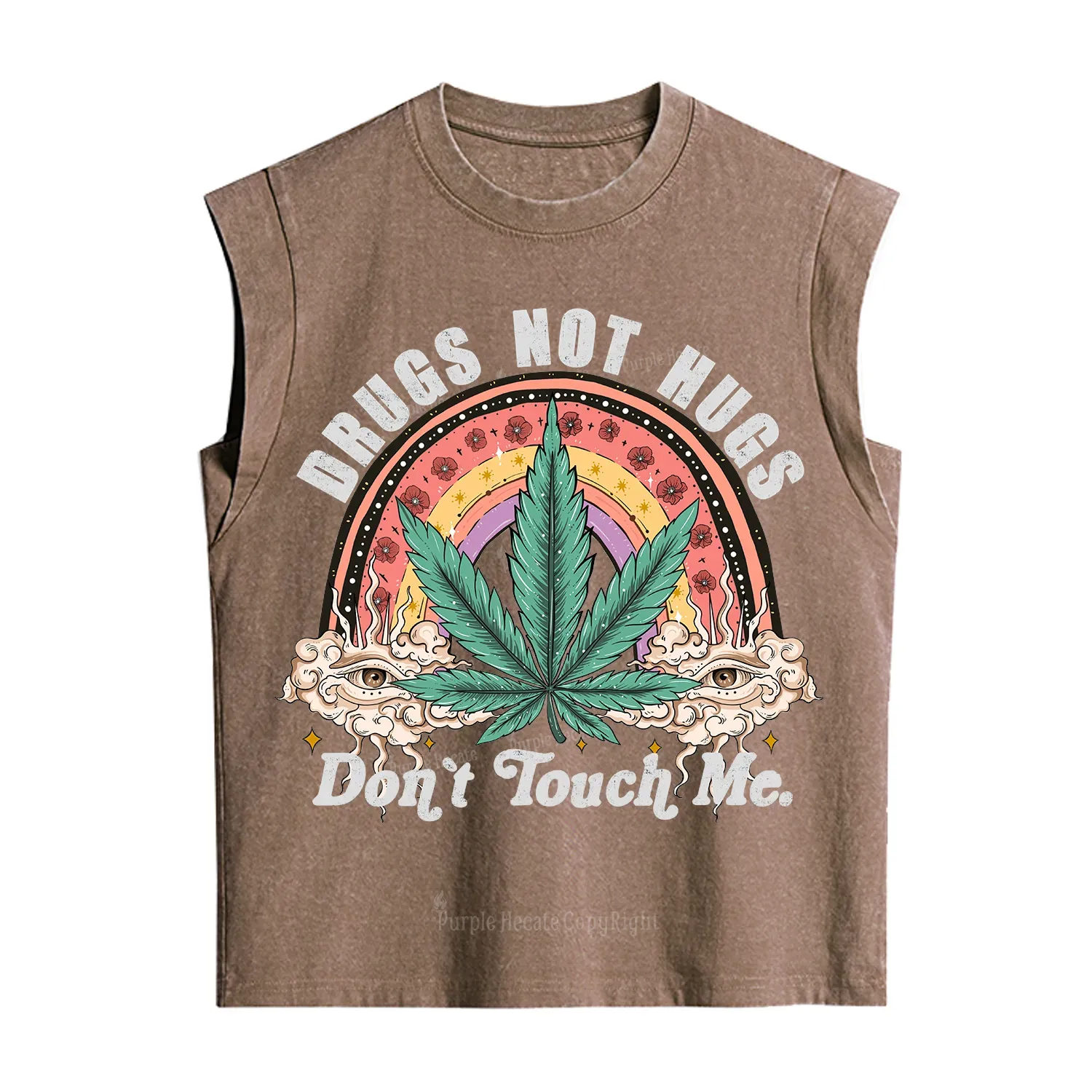 Purplehecate Drugs Not Hugs Vintage Washed Tank