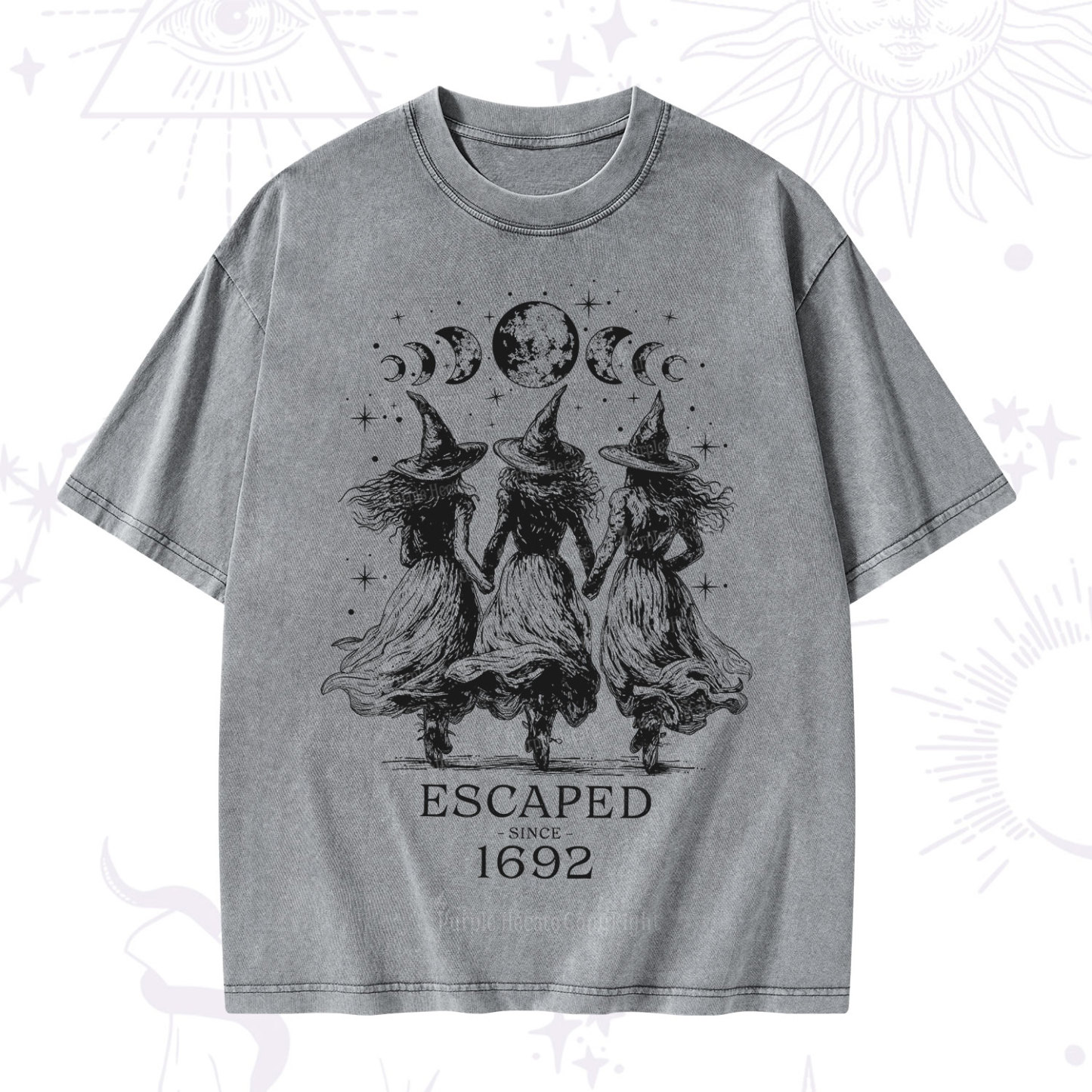 Purplehecate Escaped Since 1692 Washed T-Shirt
