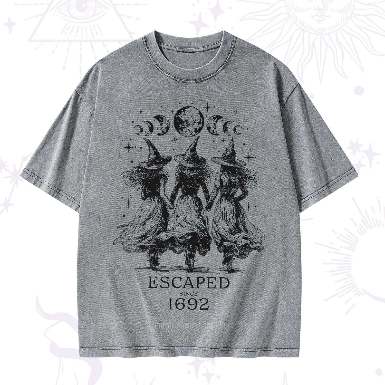 Purplehecate Escaped Since 1692 Washed T-Shirt
