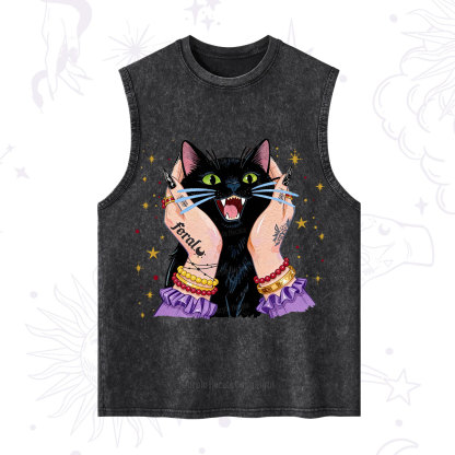 Purplehecate Feral Cat Magic Washed Tank