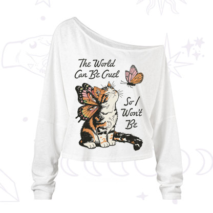 Purplehecate The World Can Be Cruel So I Won't Be One Shoulder Long Sleeve Shirt