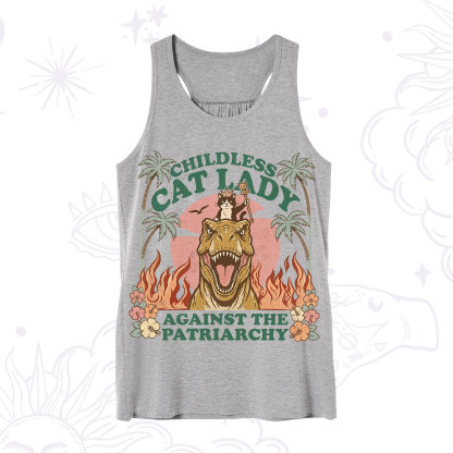 Purplehecate Childless Cat Lady Burn the Patriarchy Tank