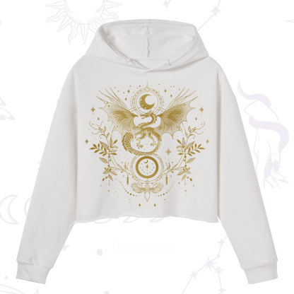 Purplehecate Celestial Dragon Moon Phase Crop Hoodie
