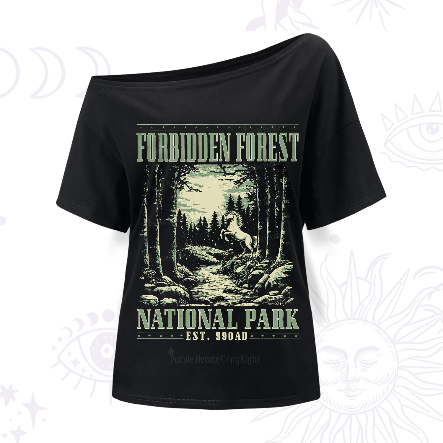 Purplehecate Forbidden Forest One Shoulder T-Shirt