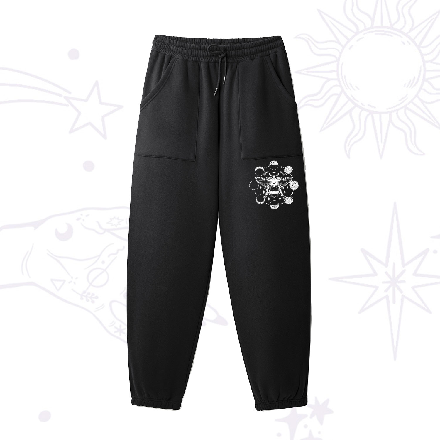 Purplehecate Moon Bee Fleece Sweatpants