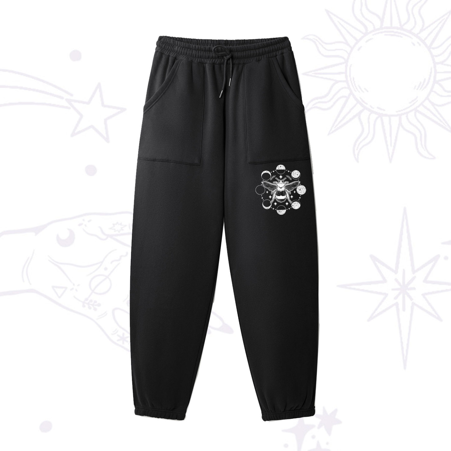Purplehecate Moon Bee Fleece Sweatpants