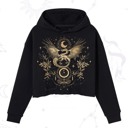 Purplehecate Celestial Dragon Moon Phase Crop Hoodie