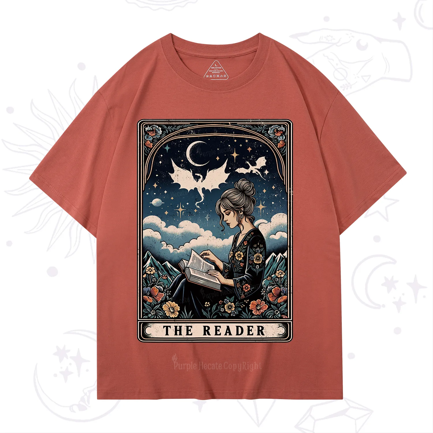 Purplehecate The Reader Tarot Mystic Night T-Shirt