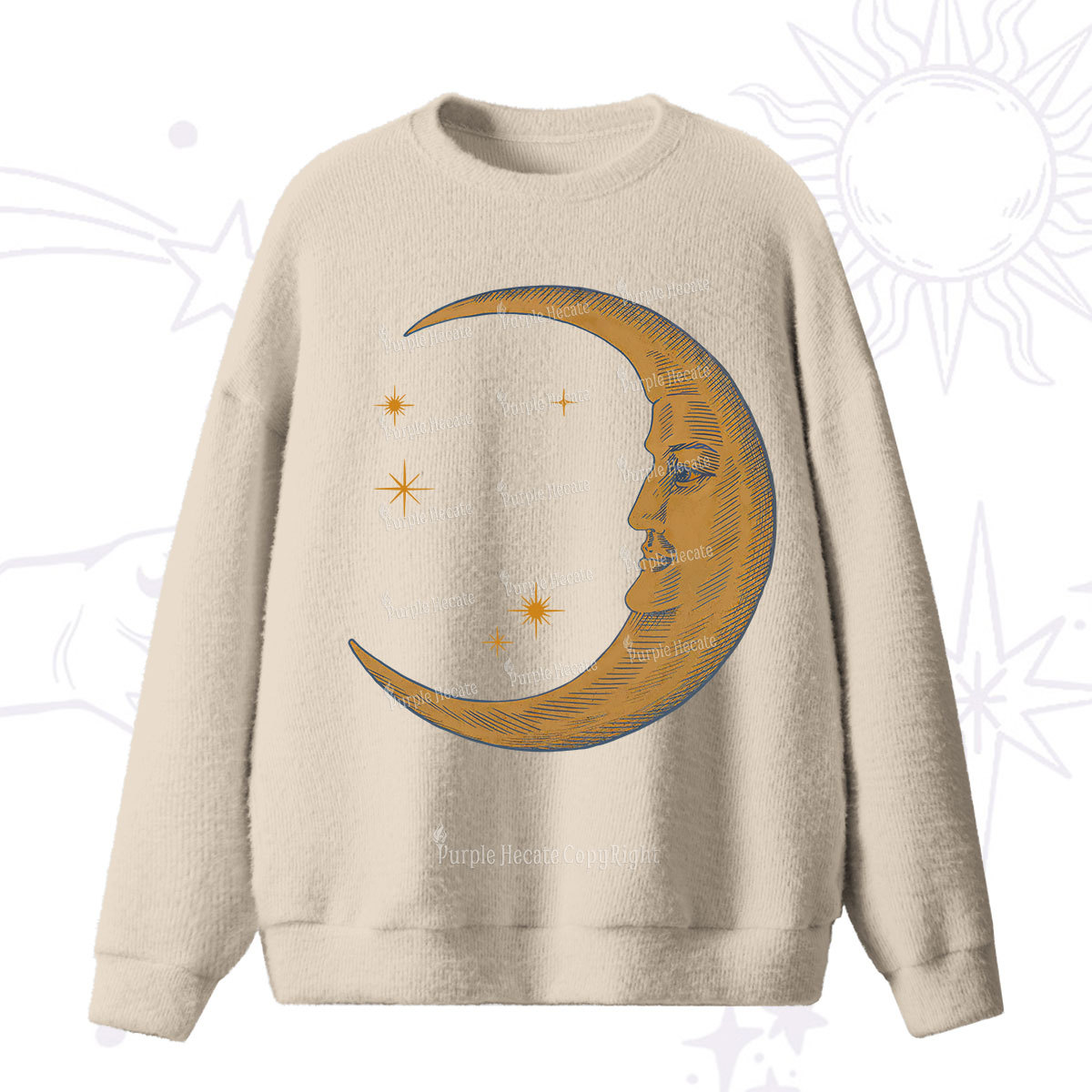 Purplehecate Celestial Moon Fuzzy Sweater