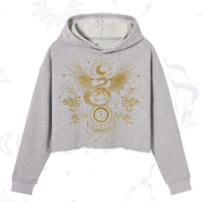 Purplehecate Celestial Dragon Moon Phase Crop Hoodie