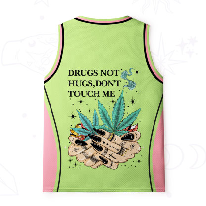 Purplehecate Drugs Not Hugs Mesh Jersey Tank Top