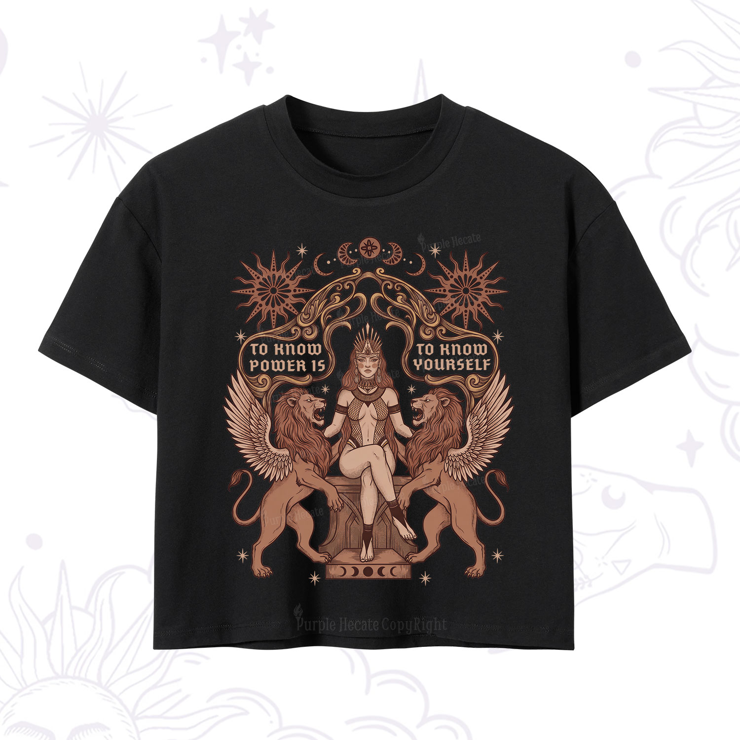 Purplehecate Awakening of Power and Self-Knowledge Crop T-Shirt
