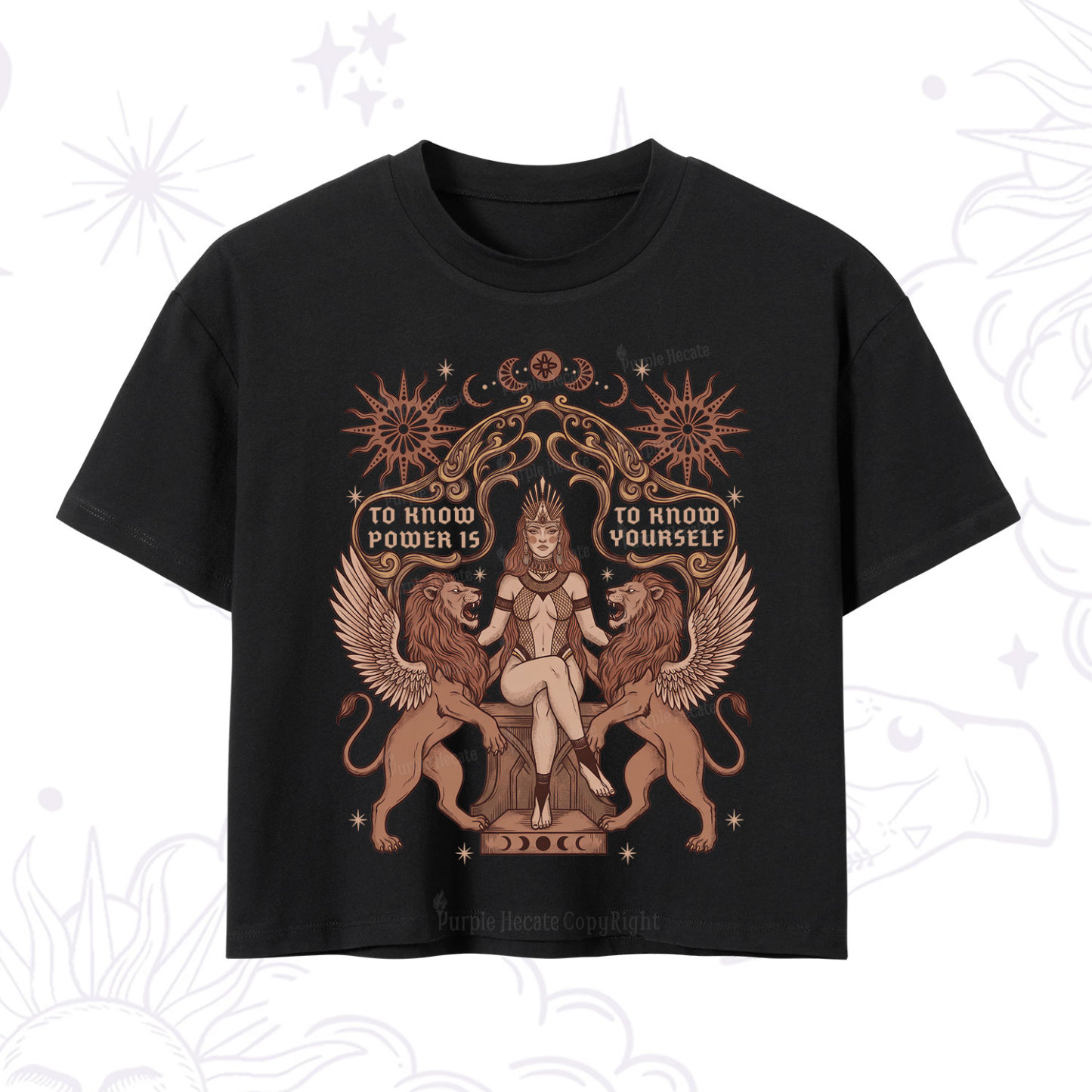 Purplehecate Awakening of Power and Self-Knowledge Crop T-Shirt