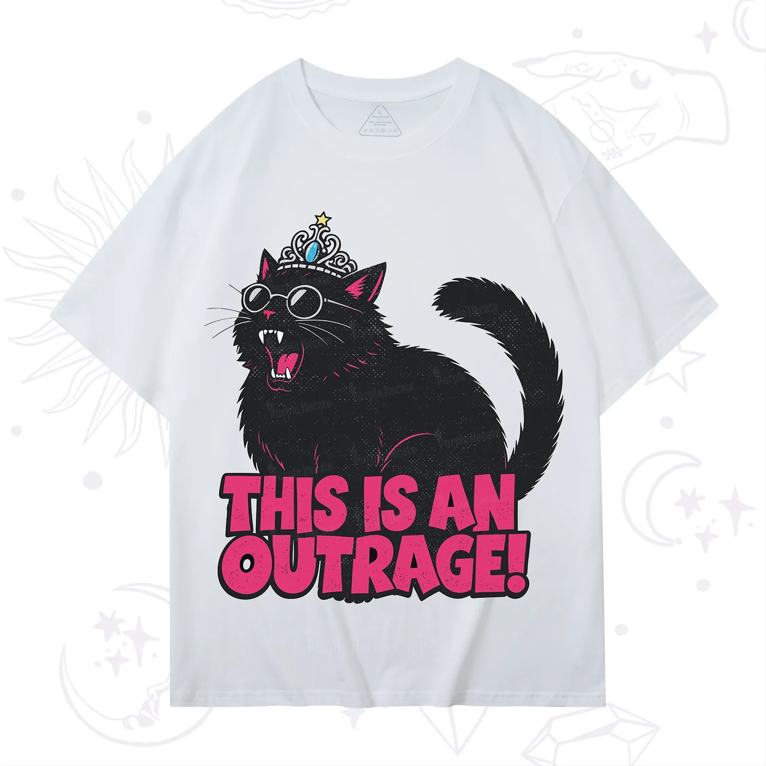 Purplehecate This is an outrage Princess Cat T-Shirt