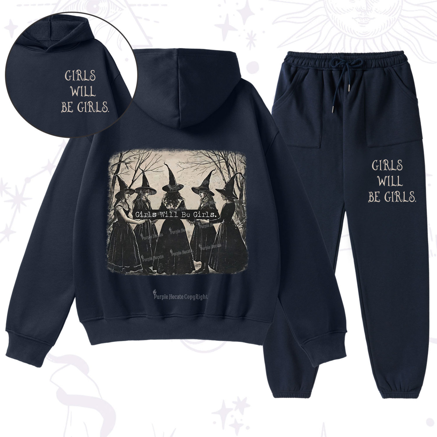 Purplehecate Girls Will Be Girls Witch Fleece Hoodie Suit