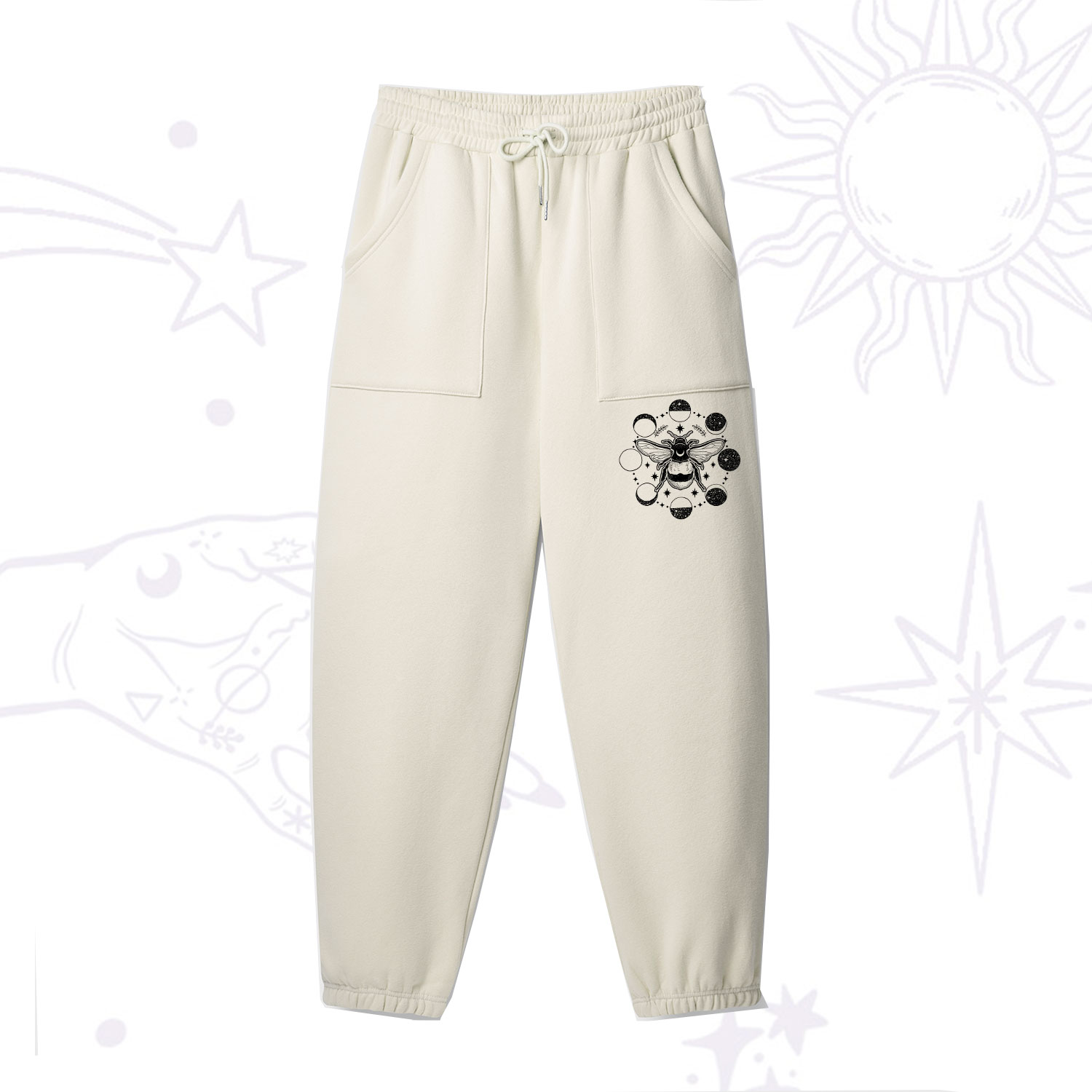 Purplehecate Moon Bee Fleece Sweatpants