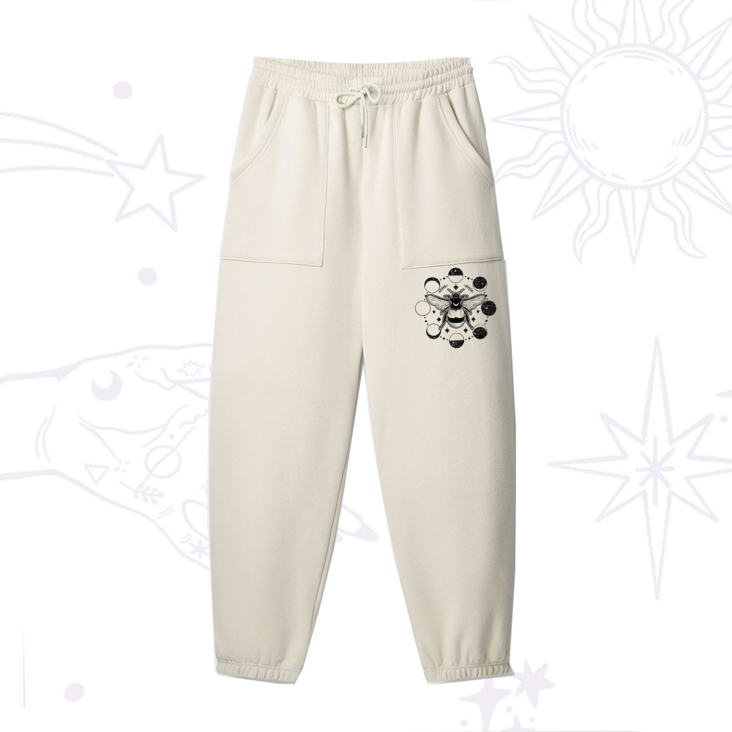 Purplehecate Moon Bee Fleece Sweatpants