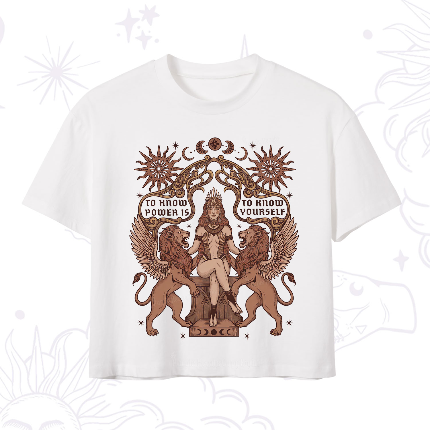 Purplehecate Awakening of Power and Self-Knowledge Crop T-Shirt