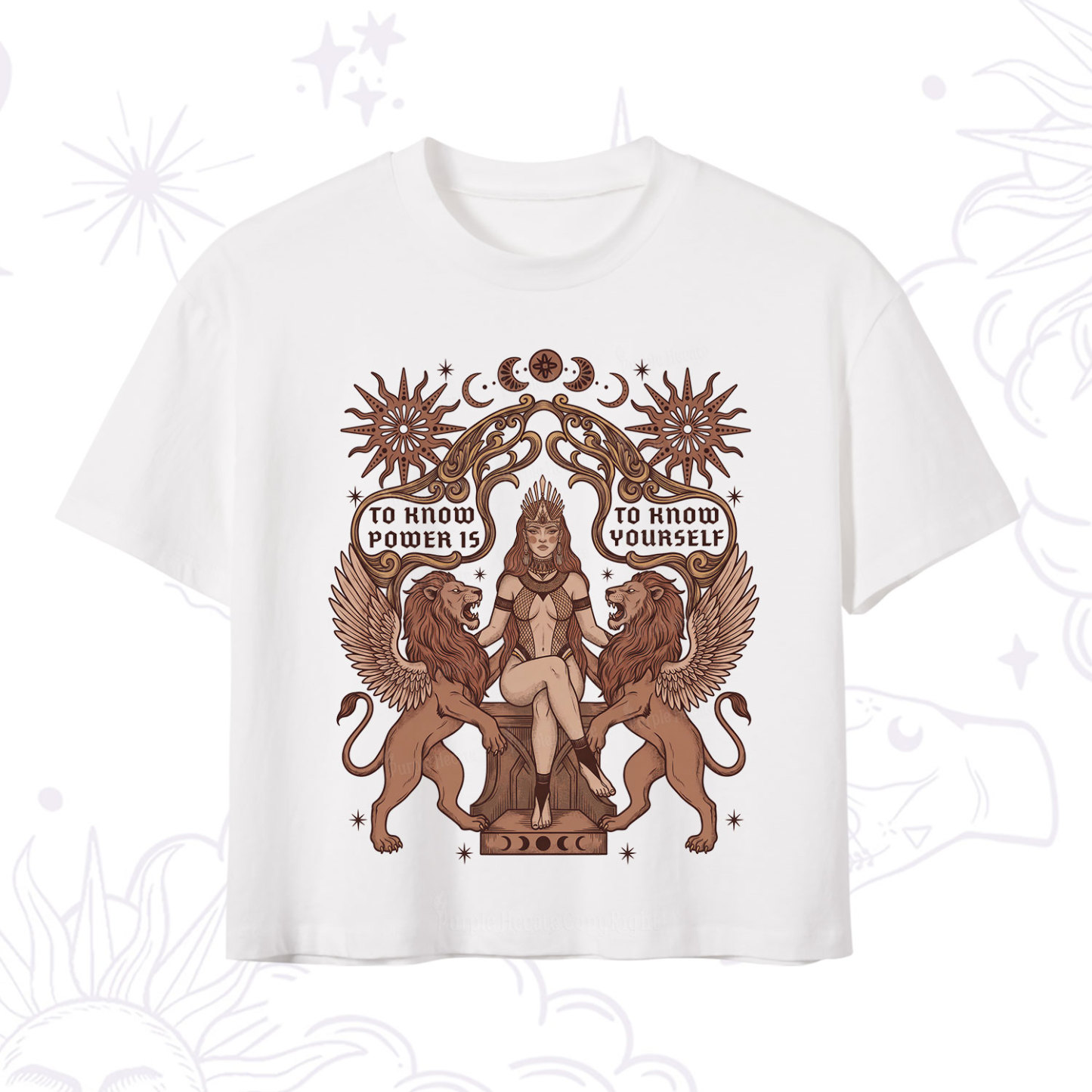 Purplehecate Awakening of Power and Self-Knowledge Crop T-Shirt