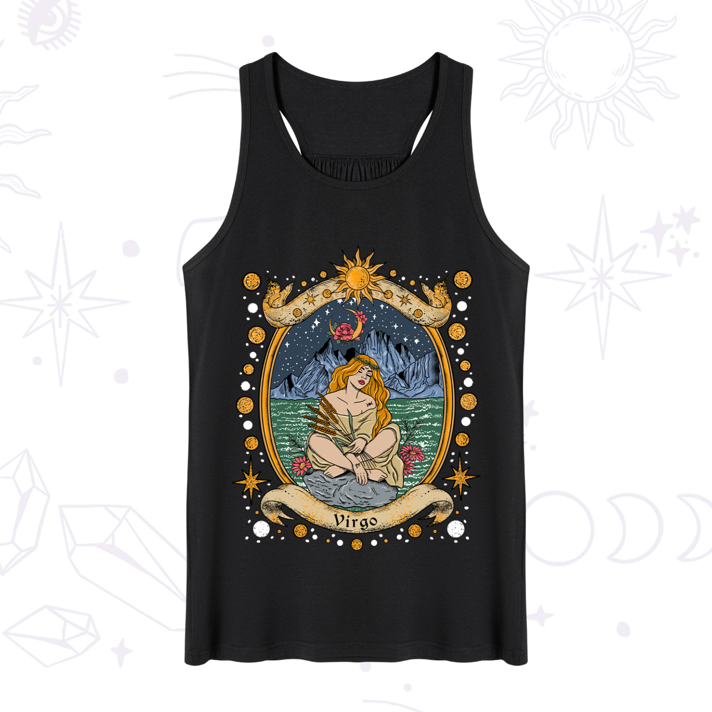 Magic Purplehecate Celestial Virgo Zodiac Tank